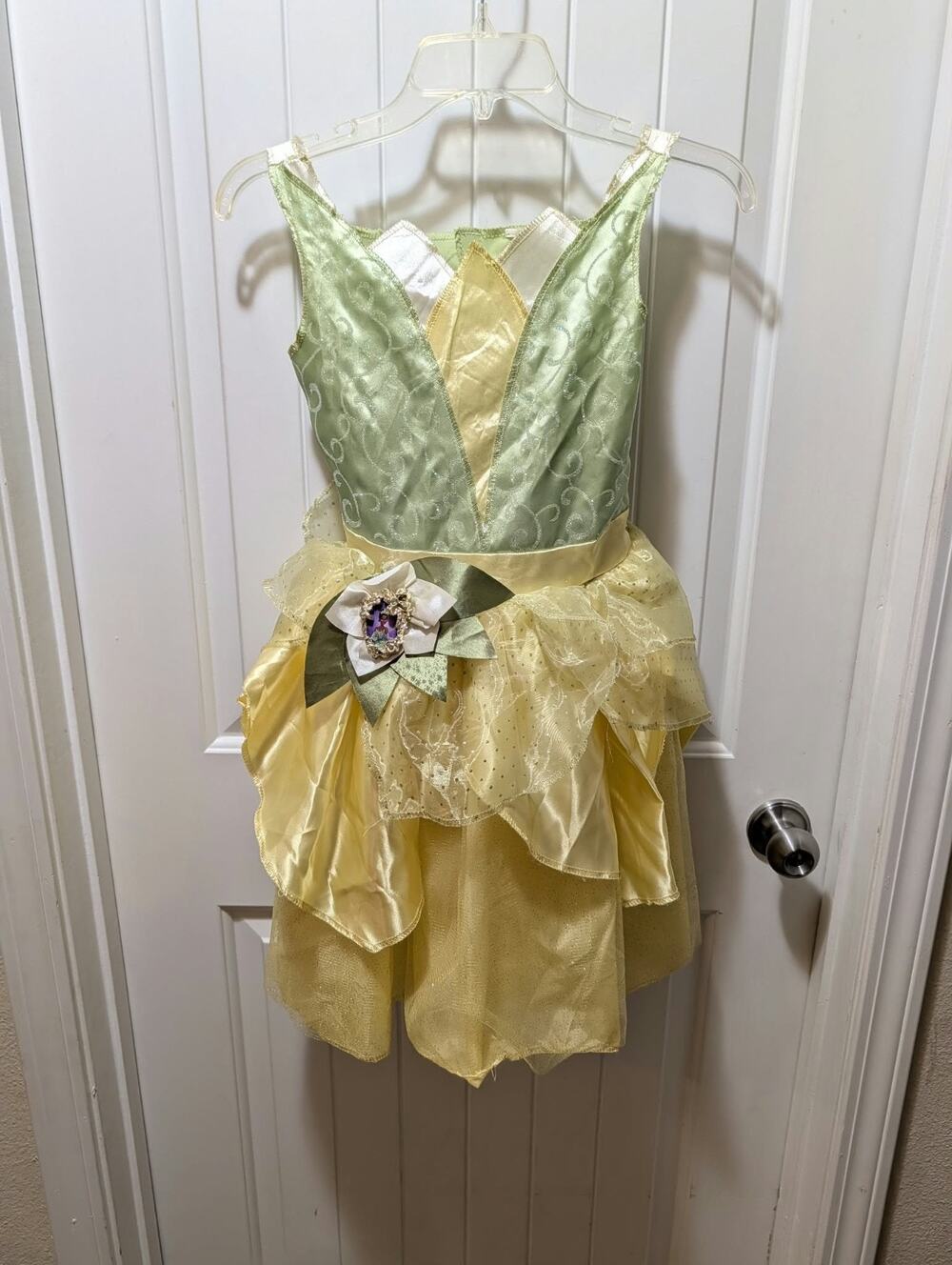 Disney Tiana Princess & the Frog Yellow Cosplay Dress Halloween Costume Girls M
